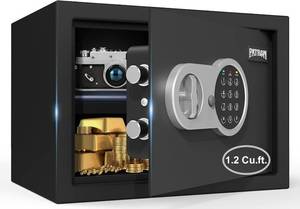 lot 4878 image: $60 PATRON Safe Box with Key, Digital Security Home Safe 1.2 Cu.ft.
