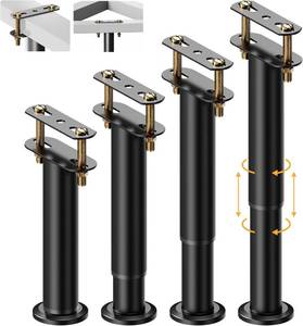 lot 4887 image: Abiglifty 4Pcs Adjustable Bed Support Legs, 10-17in Metal Non-Slip