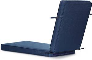 lot 4889 image: $76 BURGUNDY All-Weather Lounge Chair Cushions with Straps 80x26 Burgundy