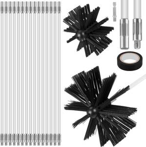 lot 4891 image: DOITOOL Chimney Cleaning Brush Kit with 15 Extendable Rods