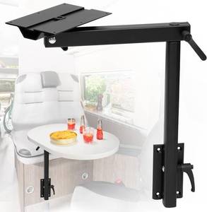 lot 614 image: $110 Aluminum Alloy Removable Table Leg RV, 360 Degree Rotation Laptop Table Leg, Height Adjustable Table Leg Bracket for RV Caravan Motorhome Yachts, Easy to Install, 60IBS (Black)
