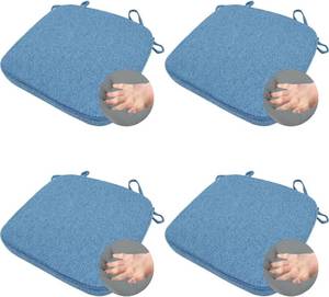 lot 619 image: Dining Room Chair Cushion with Ties - 2 in Memory Foam Non Slip Kitchen Seat Pad and Cushion with Machine Washable Cover 15 X 15 X 2 Inches - (Blue,4)