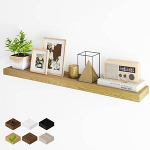 lot 621 image: Fun Memories Floating Shelves for Wall, 48Inch Long Floating Shelves Set of 1, Hanging Shelf with Invisible Brackets, Wood Shelves for Living Room, Bedroom, Kitchen, Oak