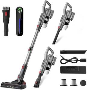 lot 623 image: Cordless Vacuum Cleaner with LED Light, Battery Operated Vacuum, Lightweight Vacuum, HEPA Filter, Multiple Attachments for For Pet Hair & Deep Cleaning,Keep Filter Clean For Max Suction,Silver