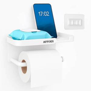 lot 647 image: Minimal Toilet Paper Holder Self-Adhesive, Wall Mount, No Drill, Easy Installation