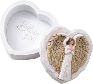 lot 654 image: Angel Gifts for Women, Angel Figurines Small Keepsake Box - Bless You Guardian Angel Memorial Gift for Loss of Dad Mom Grandparent - Rosary Box Thanksgiving Christmas Home Decor