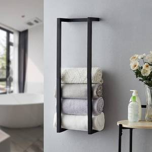 lot 6244 image: Oh Hommie Towel Racks for Bathroom, Wall Towel Rack for Rolled Towels, Hand Towel Holder, Bathroom Towel Holder, Towel Holder for Bathroom Wall (Black)