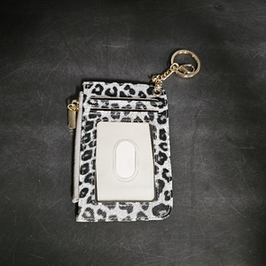 lot 6262 image: Toughergun Credit Card Cases Slim Wallet Business Card Cases Women RFID Blocking Keychain Billfolds Thin Card Holder Front Pocket Wallet with ID Window (Leoperd Black)