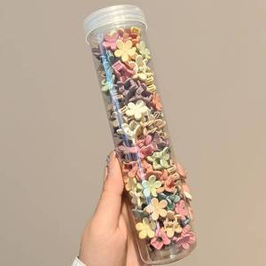 lot 6271 image: 100 Pcs Mini Flower Hair Clips for Girls, Colorful Small Flower Claw Clips for Thick Hair, Cute Toddler Hair Accessories for Girls