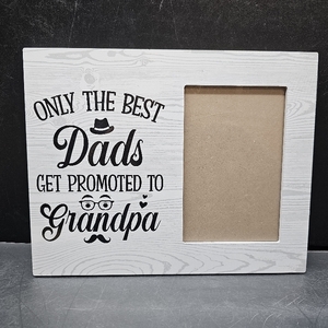 lot 6280 image: Dad Photo Frame - Grandpa Gift for New Grandpas, Wooden Picture Frame for Fathers Day, Fits a 4x6 inch photo