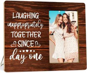 lot 6281 image: Friends Picture Frame for Coworker Bestie BFF Soul Sisters, Long Distance Friendship Photo Frame for Birthday Christmas Graduation Going Away