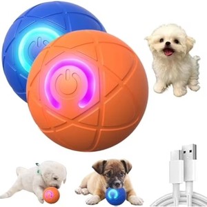 lot 6302 image: Duraspin Dog Ball, Smart Jumping Ball Dog Toy USB Rechargeable, Interactive Dogs Toys, Self Bouncing That Moves on Its Own (BlueOrange)
