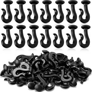 lot 6319 image: 50 Pack Plastic Gazebo Curtain Hooks Black Heavy Duty Replacement Hooks Accessories for Gazebo Track Mosquito Netting Canopy Curtains