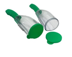 lot 6330 image: Prepology Set of 2 Handheld Peelers with Catch Basin Mint,