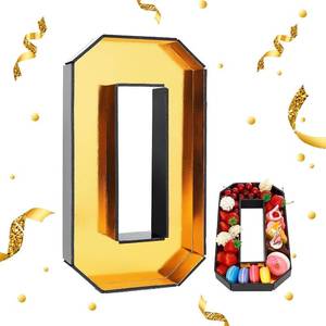 lot 6355 image: 14.2 Cardboard Number Trays for Charcuterie,Fillable Paper Mache Box for Candy Cupcake, Food Container Serving Trays Party Supplies for Graduation Birthday Anniversary Baby Shower