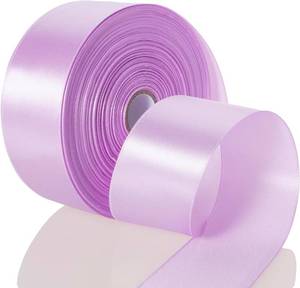 lot 6413 image: 50 Yards 1 12 Inch Lilac Satin Ribbon, Single Face Polyester Solid Color Craft Fabric Ribbon for Handmade Roses, Gift Wrapping, Bouquets, Wedding, Christmas, and Party Decoration