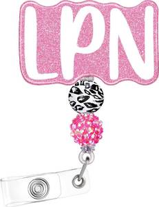 lot 6426 image: Plifal LPN Badge Reel Holder Retractable with ID Clip for Nurse Nursing Name Tag Card Cute White Licensed Practical Nurse Alligator Clip Hospital Work Accessories Gifts (Badgeholder0515-05)