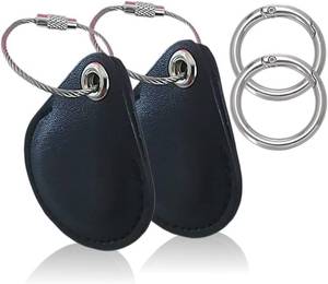 lot 6436 image: Leather Case for Airtags,Moto tag as Accessories with Keychain Connect Apple TrackerLocator, Airtag Holder Sleeve Cover Protect Finder for Key,Bag,Dog cat Collar.(Black)(2 Pack)