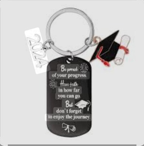 lot 6440 image: Graduation cap charm, and a diploma charm. Be proud of your progress. Have faith in how far you can go. But dont forget to enjoy the journey..