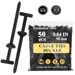 lot 6459 image: 50Pcs Nylon Universal Cable Tie Buckle, Zipper Clips for Car, T Zip Ties, Ziploc Pro Cable Ties, Automotive Plastic Rivet Fixing, Engine Cover Bumper Retainer Fender Liner Door Panel Screw Fastener