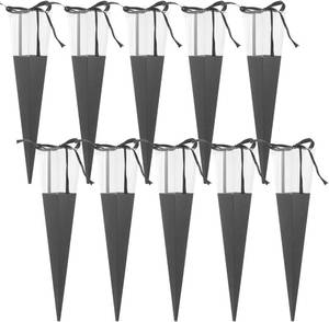 lot 6465 image: PRETYZOOM 10pcs Single Rose Box Cone Bouquet Wrapping Sleeve Valentines Day Wedding Anniversary Birthday Flower Sleeve 16.5 Inch