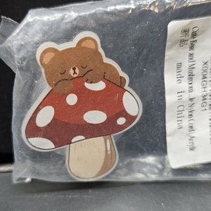 lot 6479 image: Cute Bear and Mushroom Nylon Cord  Acrylic