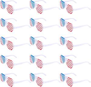 lot 6493 image: Flutesan 15 Packs American Flag Sunglasses with Patriotic Cards Mens Women USA Flag Glasses for 4th of July Independence Day Decoration