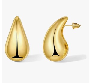 lot 6495 image: Gold Teardrop Earrings for Women,Thanks Science acrylic badge holderPost Statement Drop Hoop Earrings Trendy Fashion Jewelry Gifts