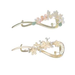 lot 6497 image: 2-Piece Metal Hair Barrettes Clips, Simple Retro Style Flower Hair Clip, Non Slip Elegant Hair Claw for ThinMedium Thick Hair, Trendy Multiple Shapes Aesthetic Hair Accessories