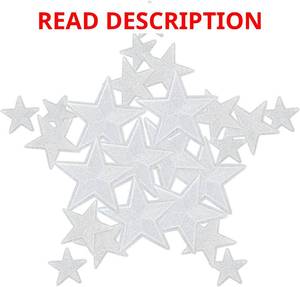 lot 6504 image: 24PCS Star Iron on Patches Star Decoration Embroidered Patches for DIY Crafts Backpacks Bags Hats Coats Clothes Decoration - Black