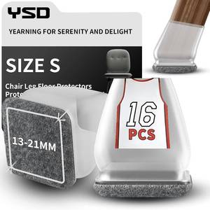 lot 6515 image: YSD 16PCS Chair Leg Floor Protectors, 0.75inch Small Transparent Chair Leg Caps for Tilt Chair Legs, Hardwood Floor Protectors for Furniture Legs with Felt Pads Sliders,No Scratches No Noise