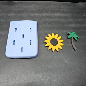 lot 6534 image: Silicone Phone Holder Compatible with All Bogg Bags, Sunflower Coconut Tree Phone Case Holder Charms Accessory, Phone Holder Attachment for Beach Tote Bags ( Blue)