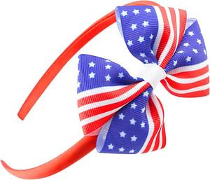 lot 6613 image: BELSITA 4th of July Headband Independence Day Hair Accessories Big Bow Knot USA Flag Head Band for Women Girls Kids 1 Pcs
