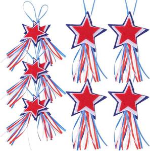 lot 6615 image: Hanging Stars Decorations Non-Woven Fabric Five-Star Pendant Patriotic Star Ornaments for Fourth of July Family Party Decorations 10X3.3 Inches