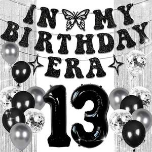 lot 6639 image: Happy 13th Birthday Decoration for Boys Girls In My Teenage Era Decoration Official Teenager Banner In My Birthday Era Banner In My Teenage Era Balloons 13 Years Old Birthday Decor