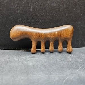 lot 6645 image: Sandalwood Scalp Gua Sha Massager - Wide Tooth, Loc Comb for Retwist, Scalp Massage