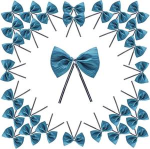 lot 6662 image: WEWILUCK Premade Twist Tie Bows, Small Teal Satin Ribbon Bow for Treat Bags, Crafts, Candy, Bakery, Baby Shower Wedding Christmas Birthday Party Decorations(3 Inches, 30PCS)