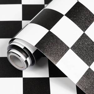 lot 6684 image: Black and White Contact Paper Peel and Stick Wallpaper Mosaic Checkered Self-Adhesive Contact Paper 17.3x160Removable Vinyl Roll Waterproof Wallpaper for Bathroom Wall Covering Shelf