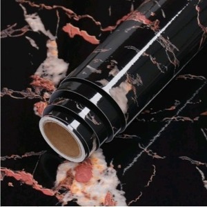 lot 6703 image: FEILAYS Black Marble Granite Wallpaper Peel Stick Thicken Waterproof Furniture DIY Wallpaper Self-Adhesive Contact Paper 11.8x78.7 Marble Vinyl Wrap for Countertop Fireplace Backsplash