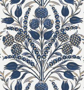 lot 6733 image: CiCiwind Blue and White Peel and Stick Wallpaper Floral Wall Paper Boho Self Adhesive Renter Friendly Contact Paper for Bedroom Bathroom William Morris Decor Vinyl Rolls 17.3 78.7