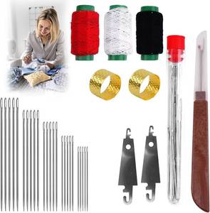 lot 6815 image: Big Eye Steel Sewing Needles Kit, 34PCS Steel Needles Set, Stainless Steel Needles for Hand Sewing, Portable DIY Hand Made Craft Set, Multi-Purpose Needle for Beginners