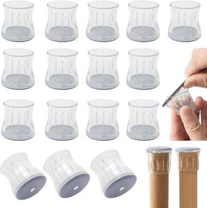 lot 6818 image: Furnigear Chair Leg Floor Protectors Chair Feet Sliders - Silicone Chair Leg Protectors for Hardwood Floors - Chair Glides for Carpet&Hardwood Floors, Chair Leg Caps Furniture Leg Cover Clear 16 Pack