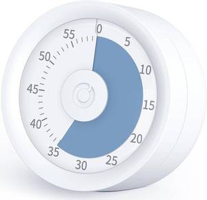 lot 6841 image: HAUKINIX Visual Timer 60 Minute Countdown Timer for Littles wSilent Mode, Time Management Tool No Ticking Visual Timer for Autistic ADHD People, Blue