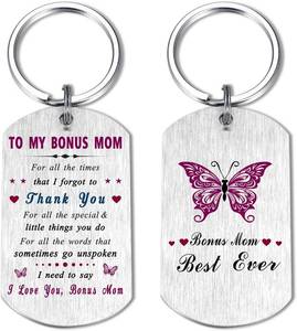 lot 6852 image: EE&YU Bonus Mom Gifts - Best Step Mom Keychain for Birthday Thanksgiving Day, I Love Stepmom Gifts for Women