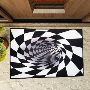 lot 6859 image: Optical Illusion Area Rug   Modern Design for Living Room, Bedroom, Office   Soft, Non-Slip,Checkered Home Decor, Easy to Clean