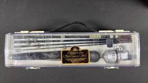 lot 2 image: Vintage Olympic Olympet 1000 spin casting set made in Japan. Appears unused in Carry Case