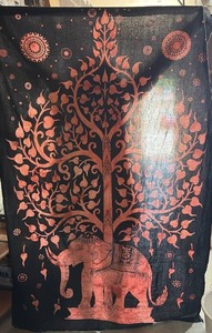 lot 18 image: Tree of Life Elephant Wall Hanging Approximately 80 by 50 inches