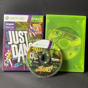 lot 31 image: Xbox 360 Kinect Games - Just Dance 4 and Kinect Adventures with XBOX NFL 2005