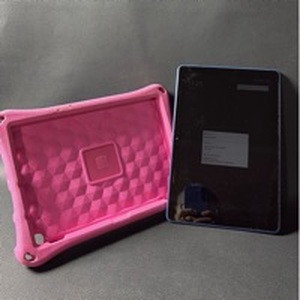 lot 37 image: Kindle Model T76N2B with Kid Friendly Pink Protective Case and Blue Stand Ring