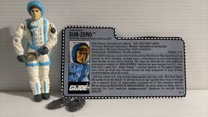 lot 42 image: G.I. Joe Sub-Zero Action Figure with Snowshoes and File Card